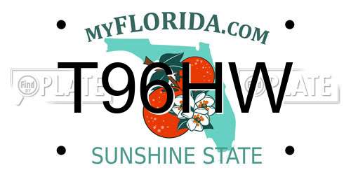 T96HW Florida License Plate