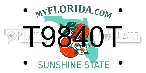 T9840T Florida License Plate