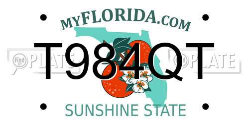 T984QT Florida License Plate
