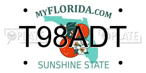T98ADT Florida License Plate