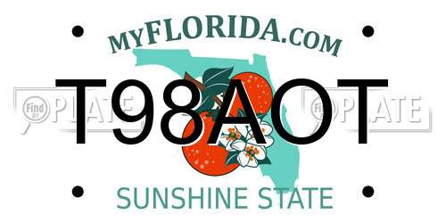 T98AOT Florida License Plate