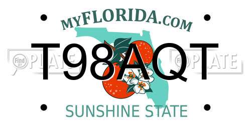 T98AQT Florida License Plate