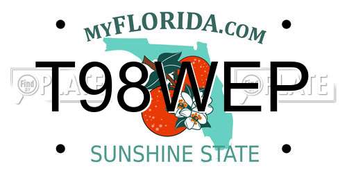 T98WEP Florida License Plate