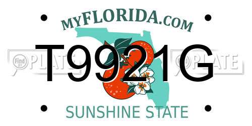 T9921G Florida License Plate