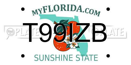 T99IZB Florida License Plate
