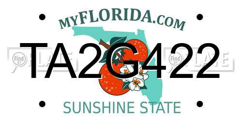 TA2G422 Florida License Plate