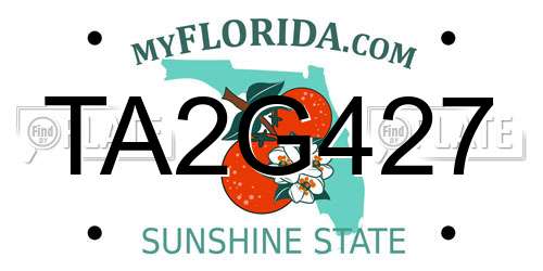 TA2G427 Florida License Plate