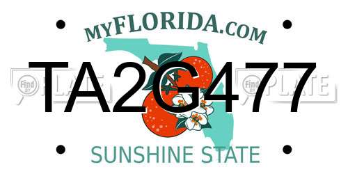 TA2G477 Florida License Plate