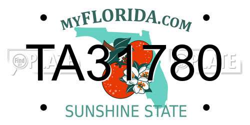 TA31780 Florida License Plate