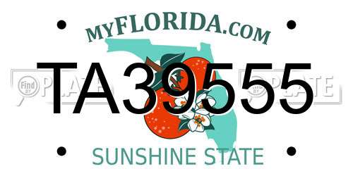TA39555 Florida License Plate