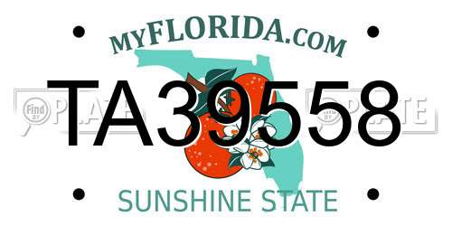 TA39558 Florida License Plate