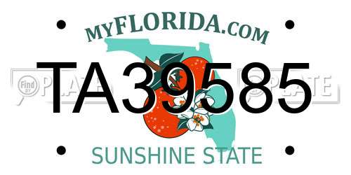 TA39585 Florida License Plate