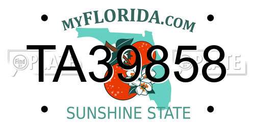 TA39858 Florida License Plate