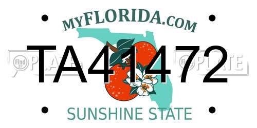 TA41472 Florida License Plate