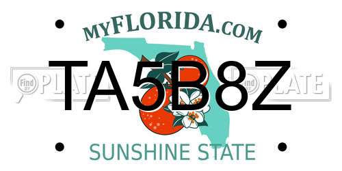 TA5B8Z Florida License Plate
