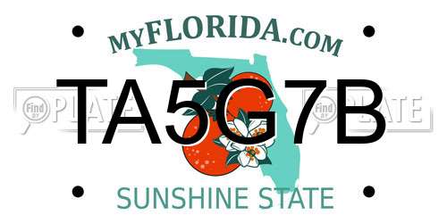 TA5G7B Florida License Plate