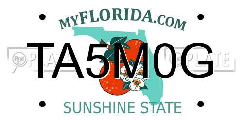 TA5M0G Florida License Plate