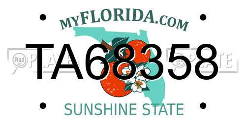 TA68358 Florida License Plate