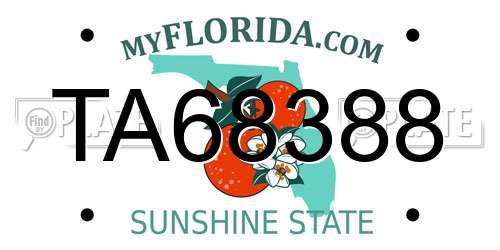 TA68388 Florida License Plate