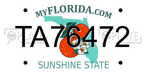 TA76472 Florida License Plate