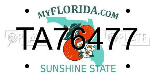 TA76477 Florida License Plate