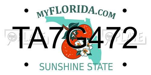 TA7G472 Florida License Plate