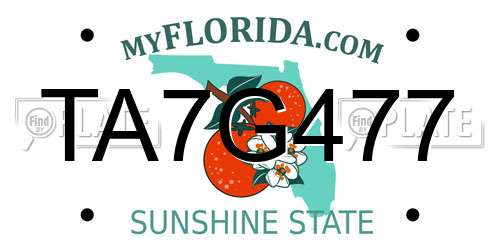 TA7G477 Florida License Plate