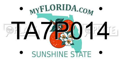 TA7P014 Florida License Plate