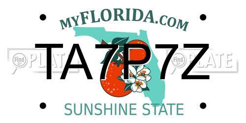 TA7P7Z Florida License Plate