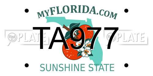 TA977 Florida License Plate