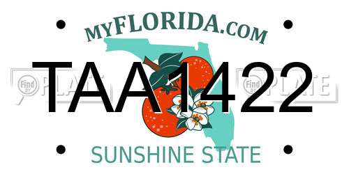 TAA1422 Florida License Plate