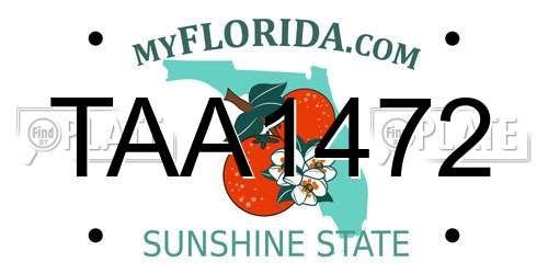 TAA1472 Florida License Plate