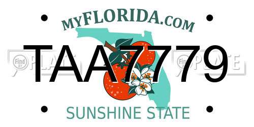 TAA7779 Florida License Plate