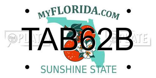 TAB62B Florida License Plate