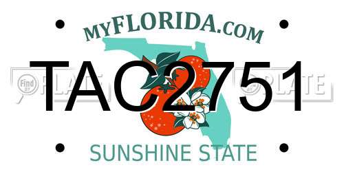 TAC2751 Florida License Plate