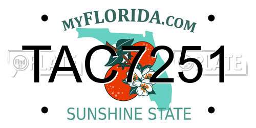 TAC7251 Florida License Plate