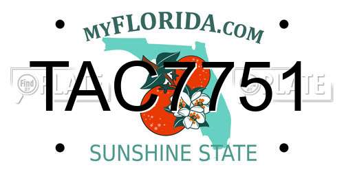 TAC7751 Florida License Plate