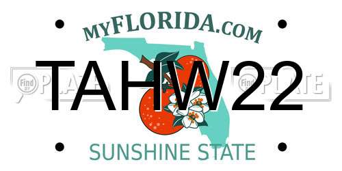 TAHW22 Florida License Plate