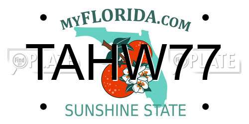 TAHW77 Florida License Plate