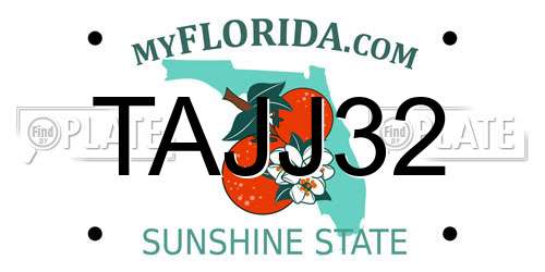 TAJJ32 Florida License Plate