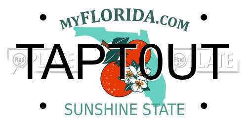 TAPT0UT Florida License Plate