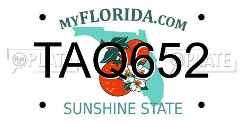 TAQ652 Florida License Plate