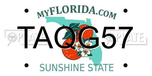 TAQG57 Florida License Plate