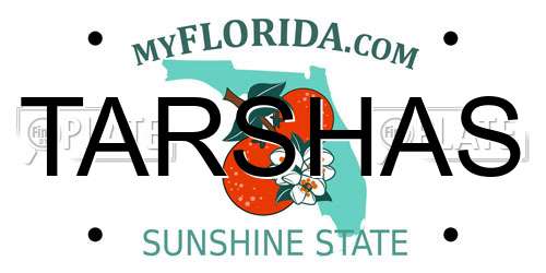 TARSHAS Florida License Plate