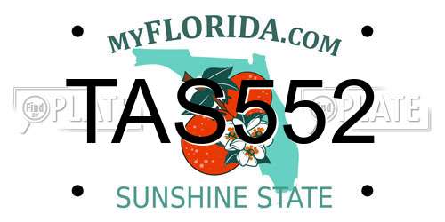 TAS552 Florida License Plate