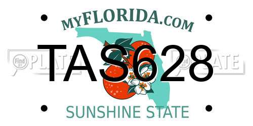 TAS628 Florida License Plate