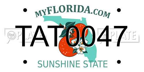 TAT0047 Florida License Plate