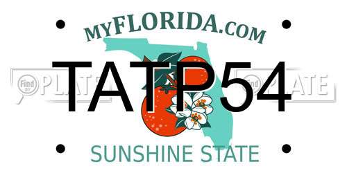 TATP54 Florida License Plate