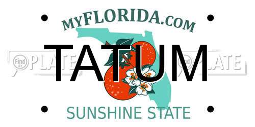 TATUM Florida License Plate