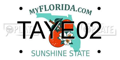 TAYE02 Florida License Plate